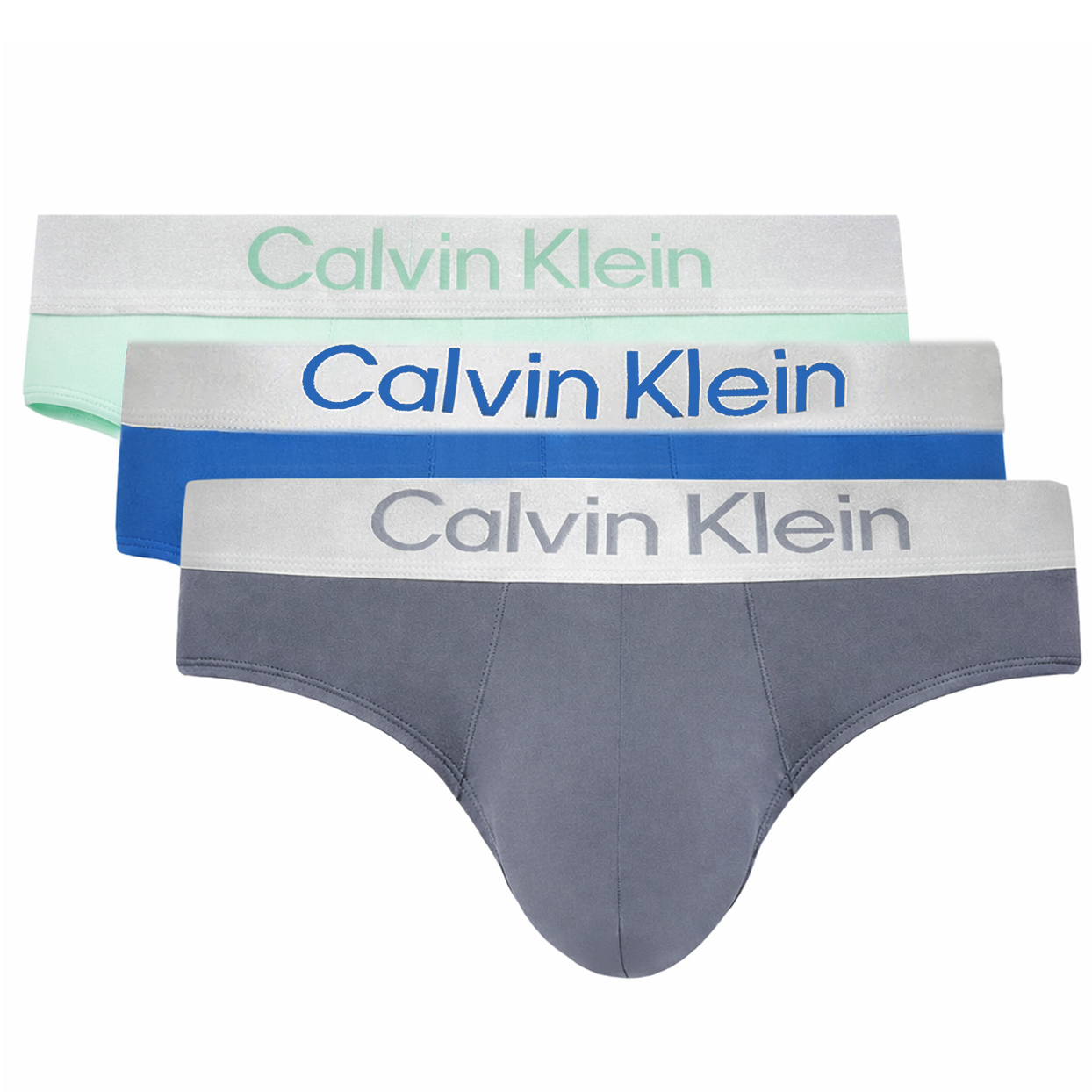 Calvin Klein slip Brushed Microfiber 3-pack blauw/groen/grijs